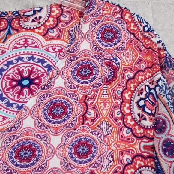 Chico's Multicolor  V-Neck Blouse - Picture 3 of 8